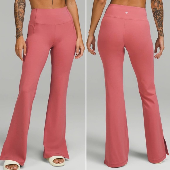NWT Lululemon [8] Groove SHR Split-Hem Flare Nulu Pant Briar Rose LW5EVCS [$118] - Picture 1 of 16